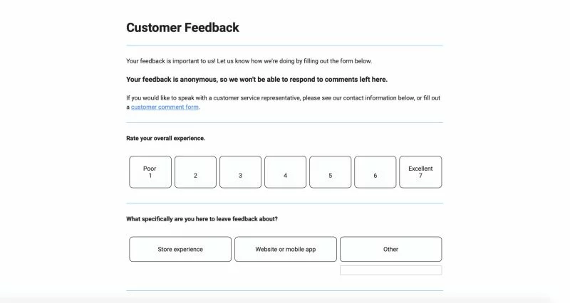 Form example. Feedback area on a website перевод.