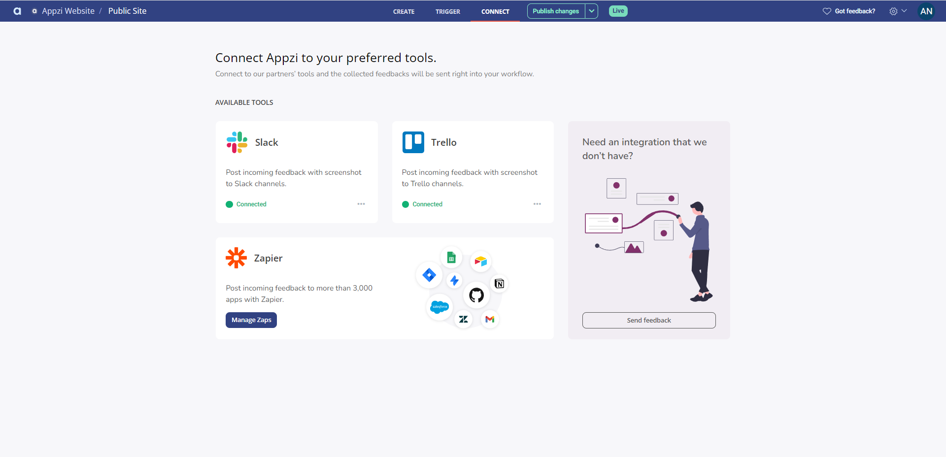 appzi integrations with 3000 web-based tools